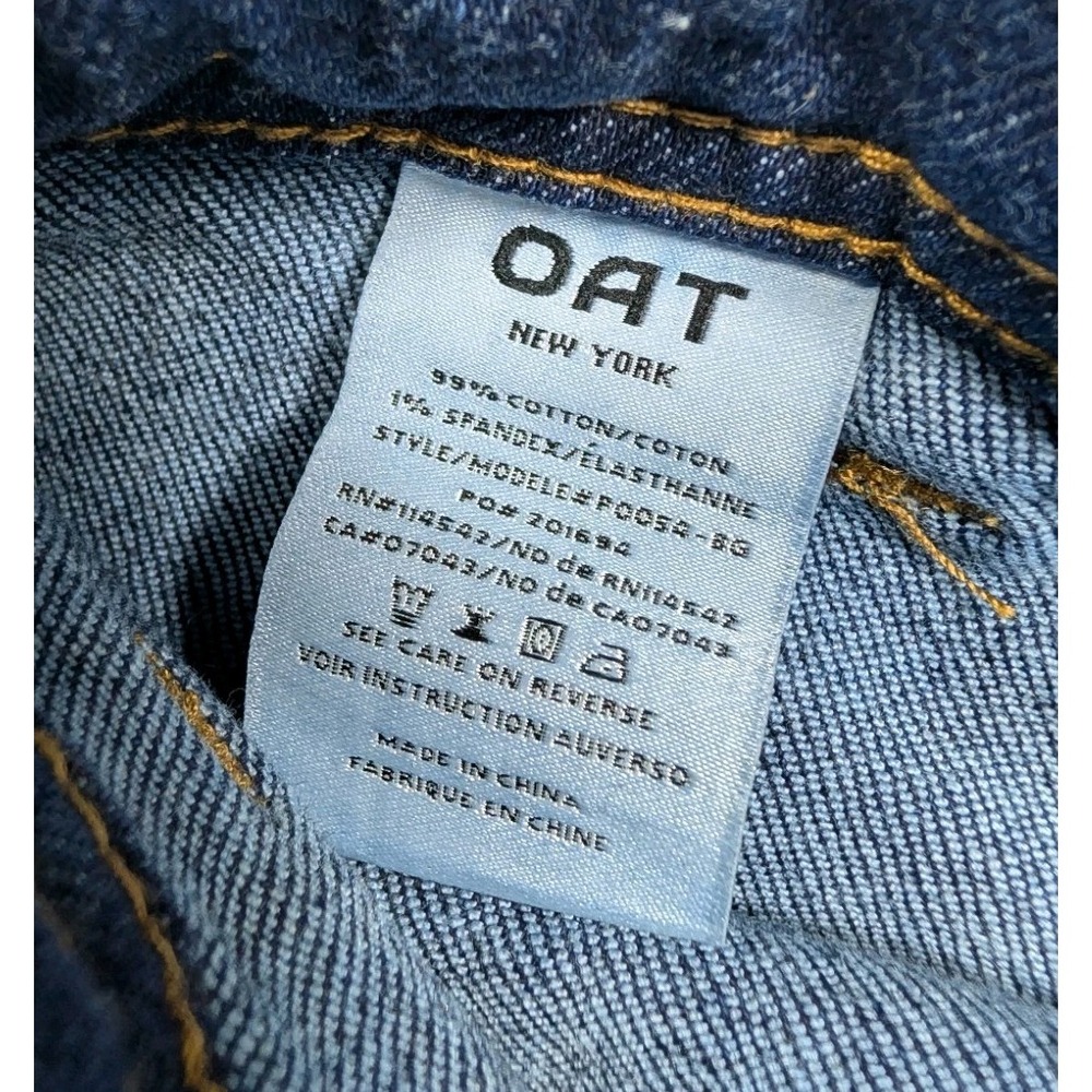 Oat New York Women's Sz 8/29 Wide Leg High Rise Blue Raw Hem Cotton Blend EUC - Picture 8 of 8